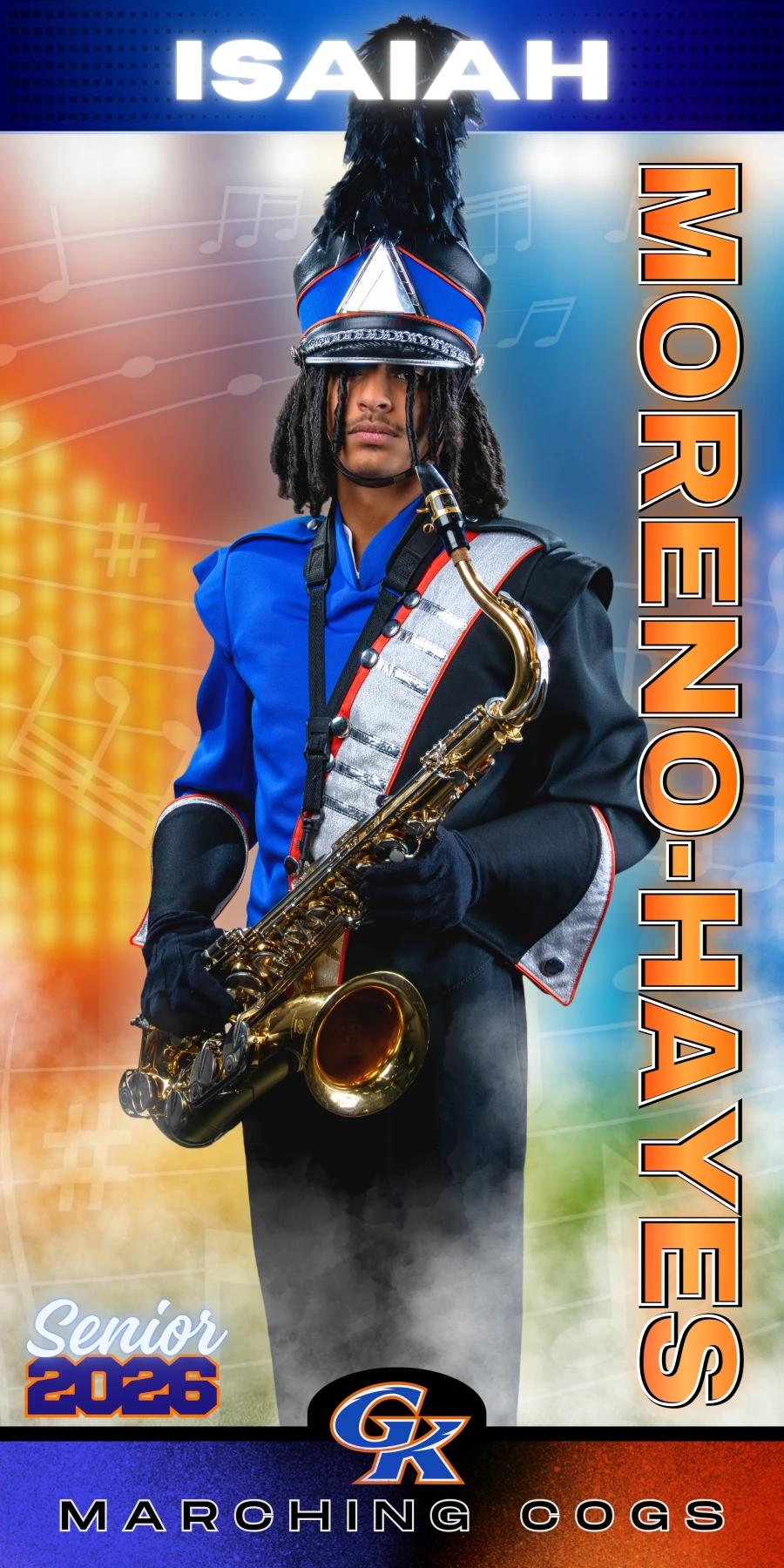 Senior Banners photograph titled Band2025 Isaiah Moreno Hayes